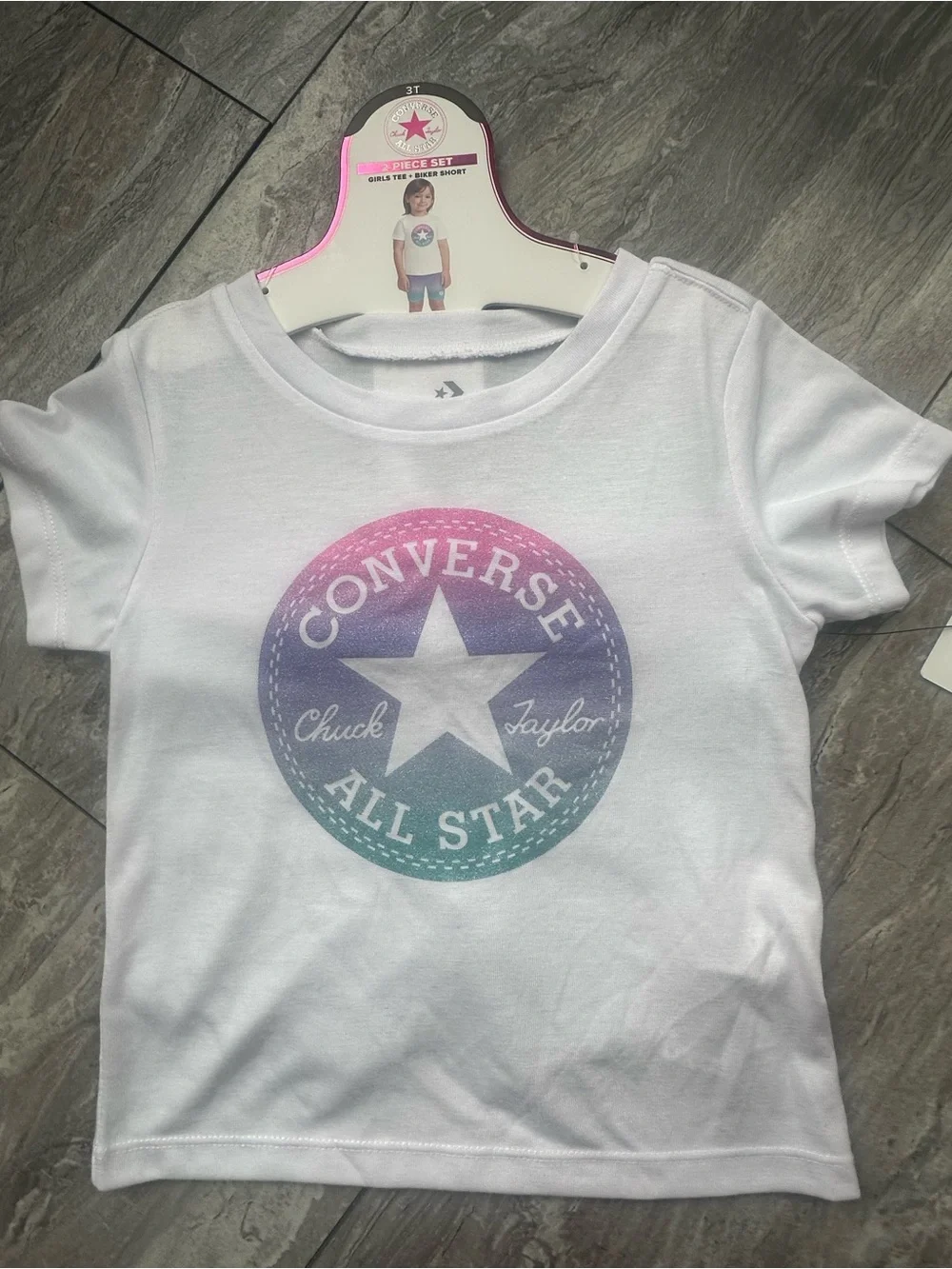 Converse Tee + Biker Short Set 3T